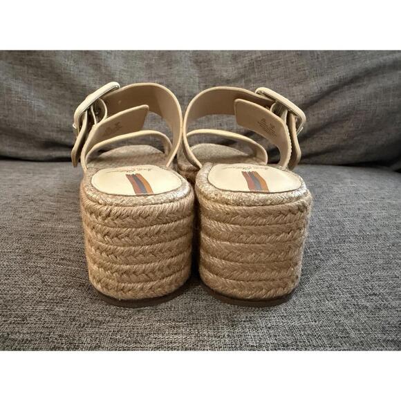 Sam Edelman Carson Platform Wedge Espadrille Slide Sandal Womens 8.5 Cream - Picture 3 of 11